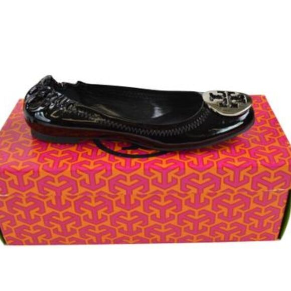 Tory Burch Black Classic Reva Patent Flats 5 - Picture 3 of 6